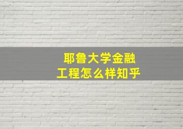 耶鲁大学金融工程怎么样知乎