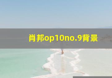 肖邦op10no.9背景