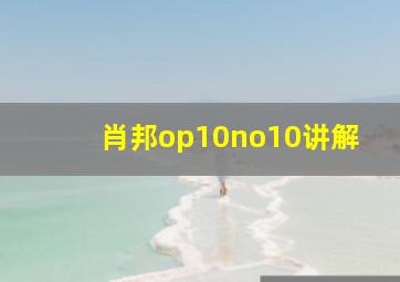 肖邦op10no10讲解