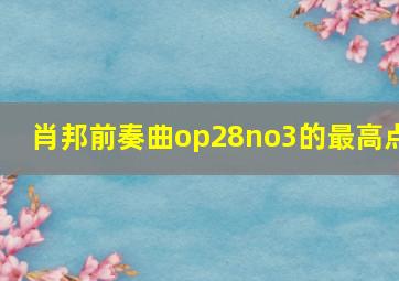 肖邦前奏曲op28no3的最高点