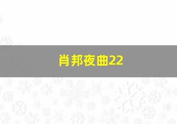 肖邦夜曲22