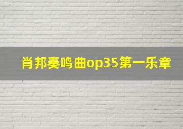 肖邦奏鸣曲op35第一乐章