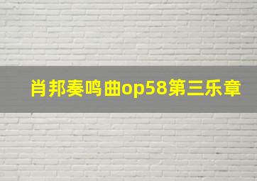 肖邦奏鸣曲op58第三乐章