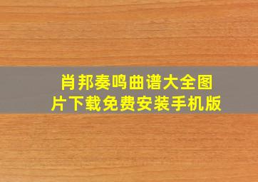 肖邦奏鸣曲谱大全图片下载免费安装手机版