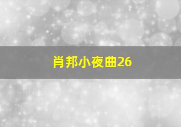 肖邦小夜曲26