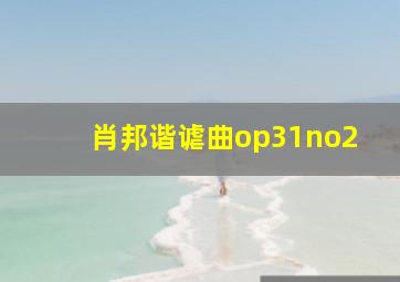 肖邦谐谑曲op31no2