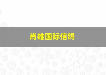 肖雄国际信鸽