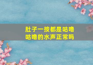 肚子一按都是咕噜咕噜的水声正常吗