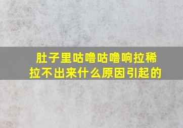 肚子里咕噜咕噜响拉稀拉不出来什么原因引起的