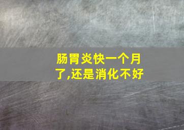 肠胃炎快一个月了,还是消化不好