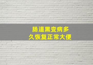 肠道黑变病多久恢复正常大便