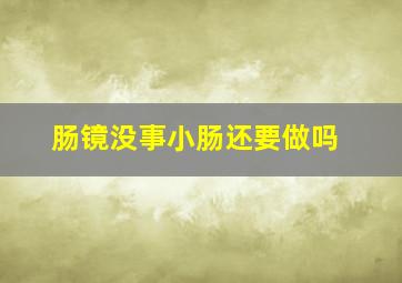 肠镜没事小肠还要做吗