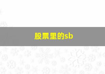 股票里的sb