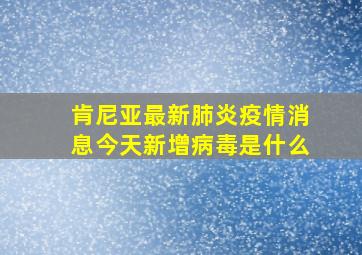 肯尼亚最新肺炎疫情消息今天新增病毒是什么