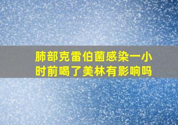 肺部克雷伯菌感染一小时前喝了美林有影响吗