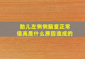 胎儿左侧侧脑室正常值高是什么原因造成的