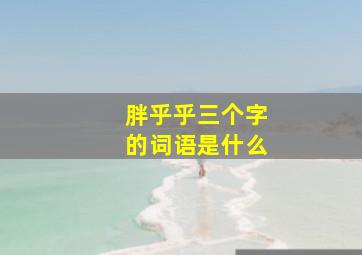 胖乎乎三个字的词语是什么