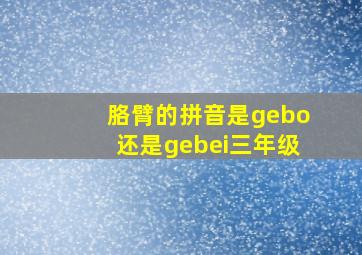 胳臂的拼音是gebo还是gebei三年级