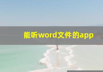 能听word文件的app