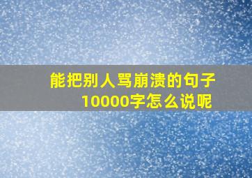 能把别人骂崩溃的句子10000字怎么说呢