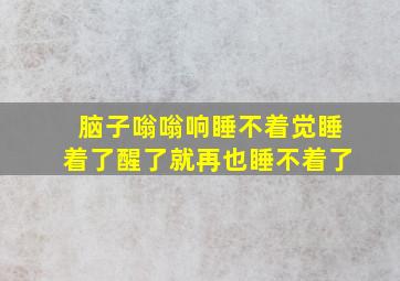 脑子嗡嗡响睡不着觉睡着了醒了就再也睡不着了