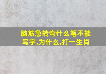 脑筋急转弯什么笔不能写字,为什么,打一生肖