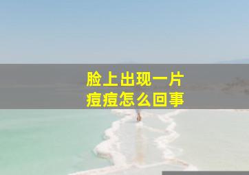 脸上出现一片痘痘怎么回事