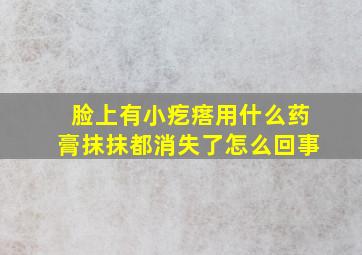 脸上有小疙瘩用什么药膏抹抹都消失了怎么回事