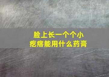 脸上长一个个小疙瘩能用什么药膏