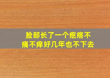 脸部长了一个疙瘩不痛不痒好几年也不下去