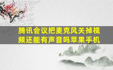 腾讯会议把麦克风关掉视频还能有声音吗苹果手机