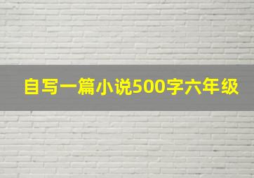 自写一篇小说500字六年级