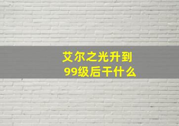 艾尔之光升到99级后干什么