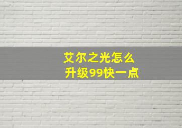 艾尔之光怎么升级99快一点