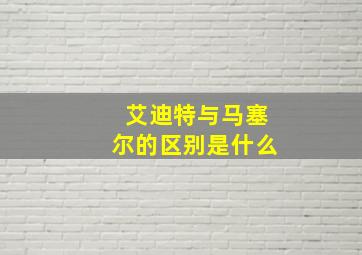 艾迪特与马塞尔的区别是什么