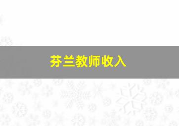 芬兰教师收入