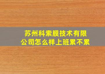 苏州科索膜技术有限公司怎么样上班累不累