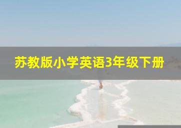 苏教版小学英语3年级下册