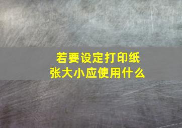 若要设定打印纸张大小应使用什么