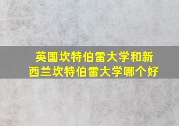 英国坎特伯雷大学和新西兰坎特伯雷大学哪个好