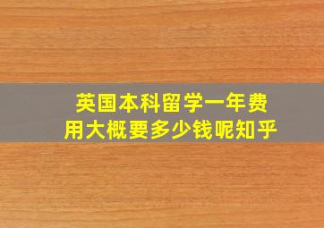 英国本科留学一年费用大概要多少钱呢知乎