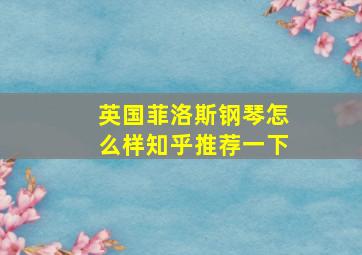 英国菲洛斯钢琴怎么样知乎推荐一下