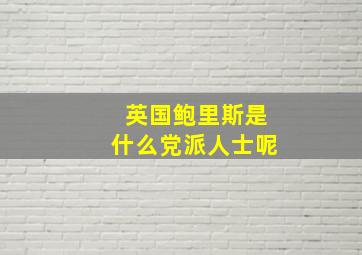 英国鲍里斯是什么党派人士呢