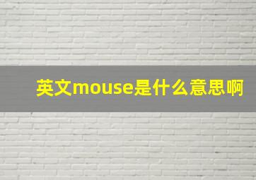 英文mouse是什么意思啊