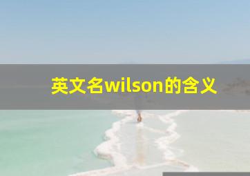 英文名wilson的含义