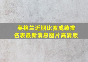 英格兰近期比赛成绩排名表最新消息图片高清版