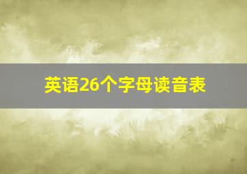 英语26个字母读音表