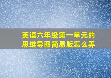 英语六年级第一单元的思维导图简易版怎么弄