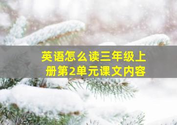 英语怎么读三年级上册第2单元课文内容