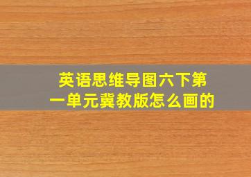 英语思维导图六下第一单元冀教版怎么画的